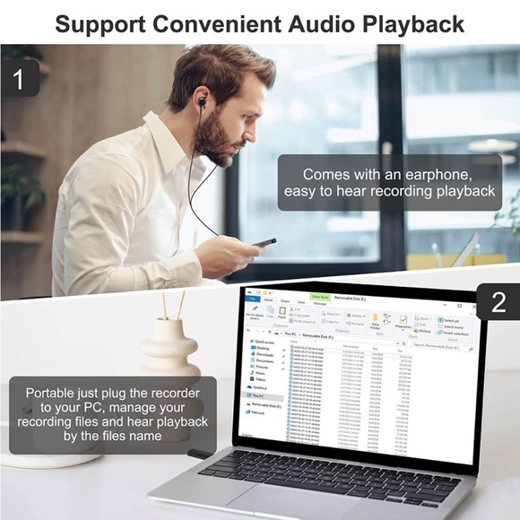 Mini Voice Recorder Digital Sound Audio Recorder USB Flash Drive 64GB - Picture 4 of 7